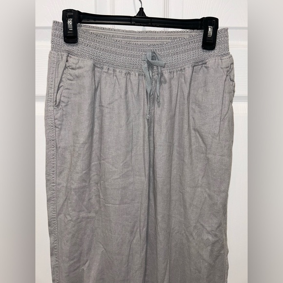 Kiss & Cry Linen Blend‎ Gray Pants With Pockets Size Large - Picture 2 of 5